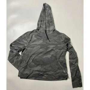 Spyder Active Womens Pullover Hoodie Large Gray Camouflage Design Long Sleeve